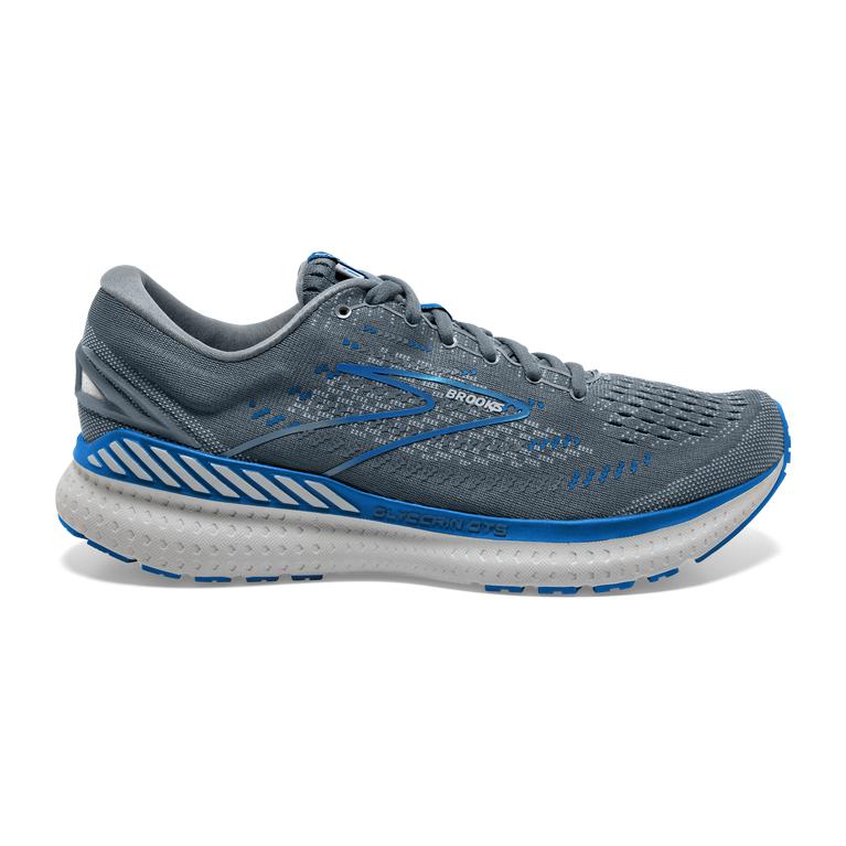 Brooks Glycerin GTS 19 Max-Cushion Men's Road Running Shoes - Quarry/Grey/Dark Blue (65397-ADOT)
